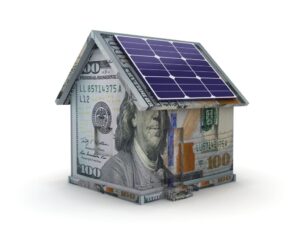 Solar energy panels money savings house